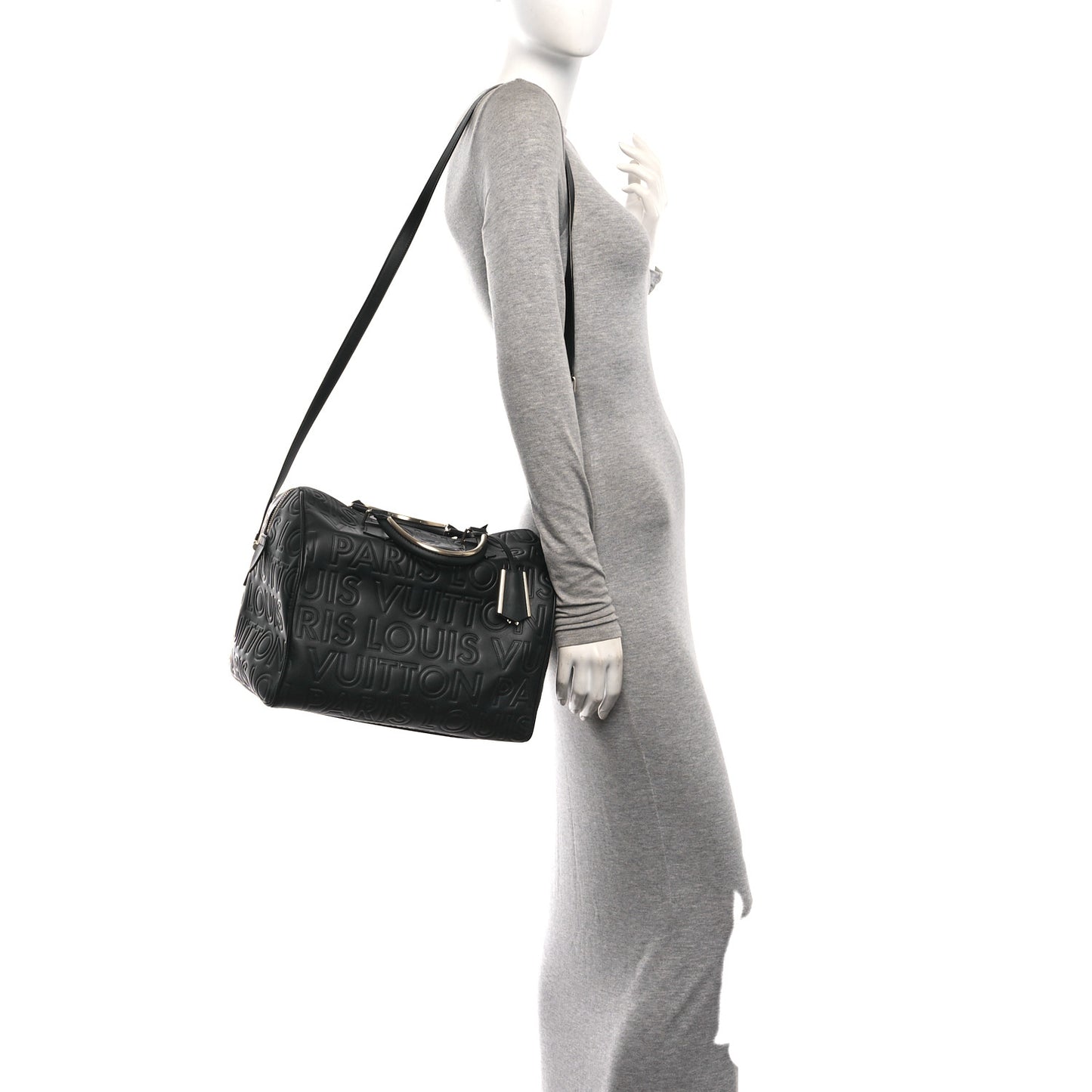 Calfskin Embossed Speedy Cube 30 Black