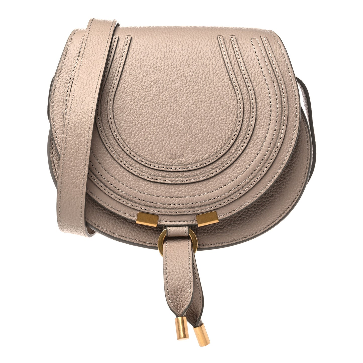 Calfskin Mini Marcie Round Crossbody Bag Blush Nude