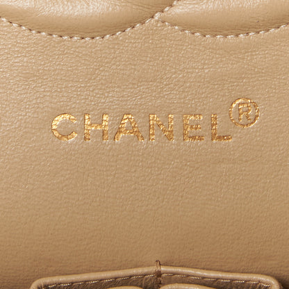 Chanel Lambskin Quilted Medium Double Flap Beige 9 of 10
