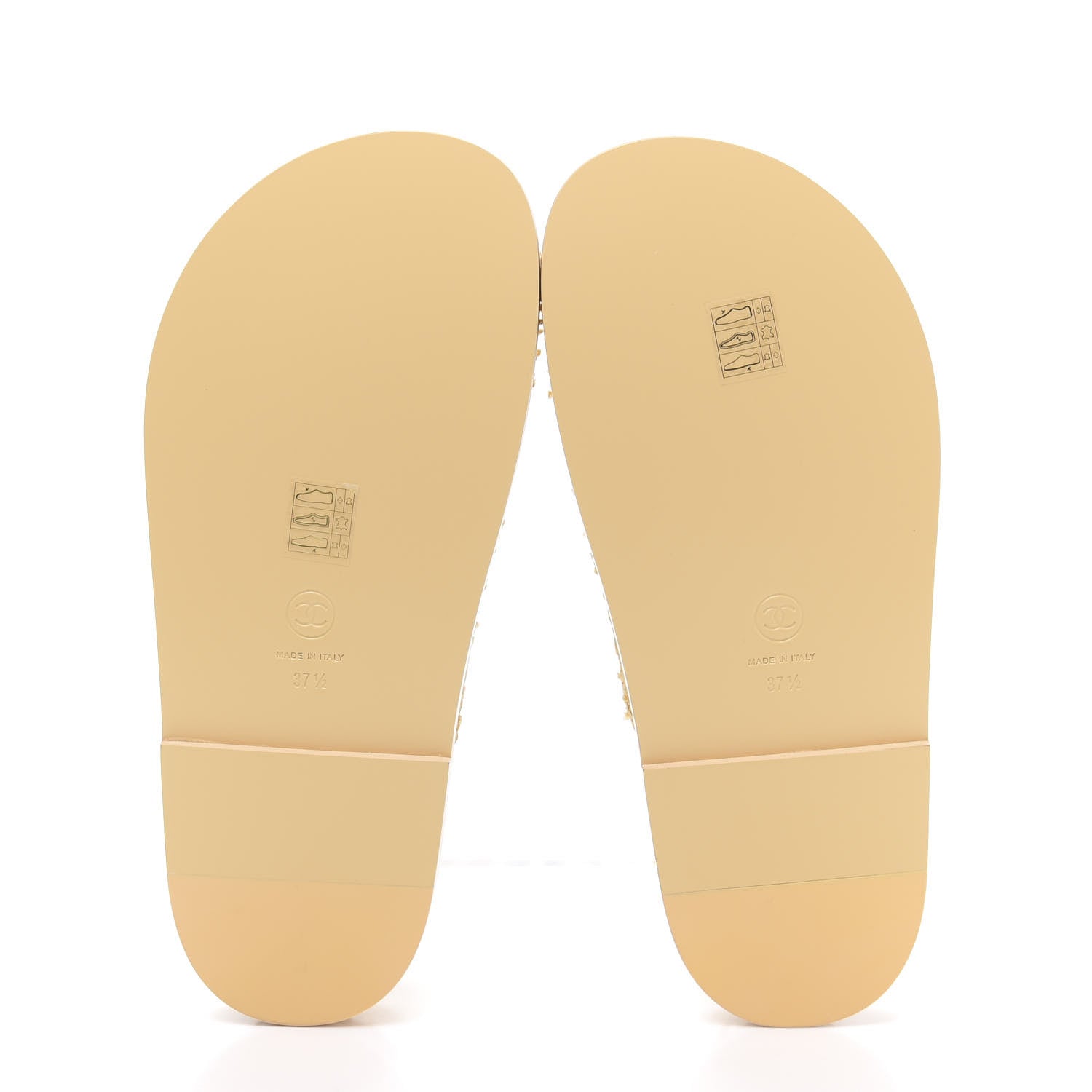 Chanel Braided Fabric Velcro Dad Sandals 37.5 Beige 5 of 8