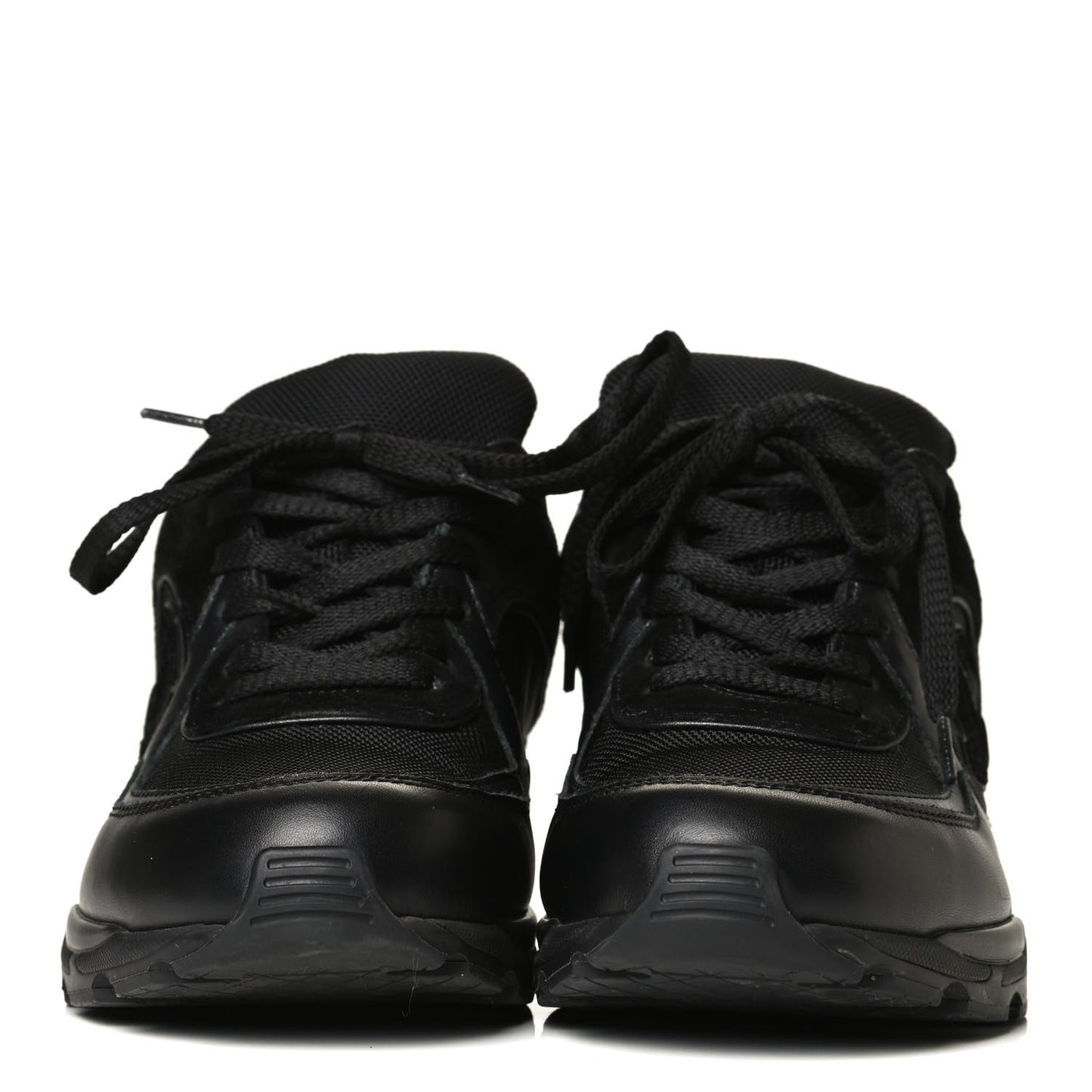 Canvas Suede Calfskin Womens CC Sneakers 37.5 Black