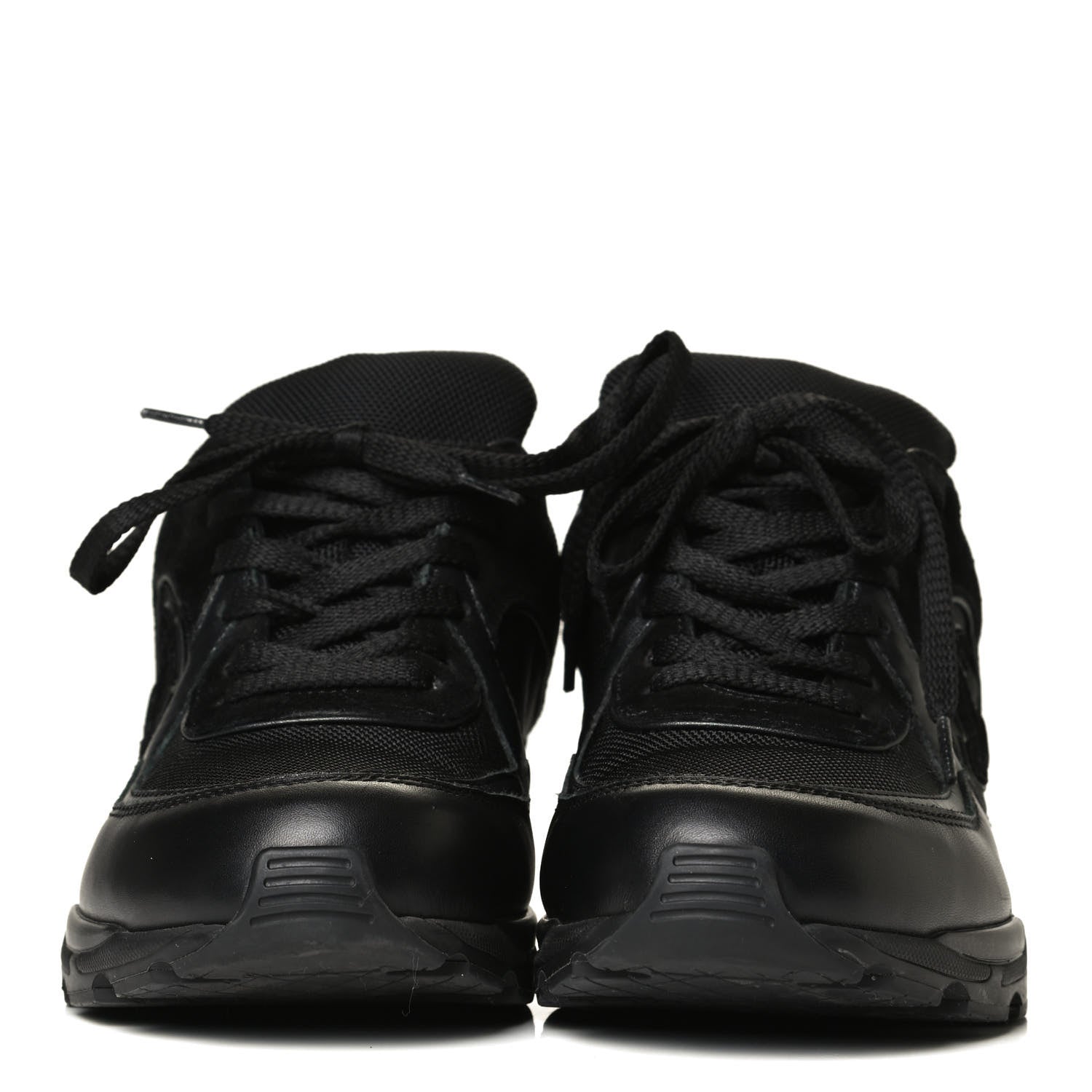 Chanel Canvas Suede Calfskin Womens CC Sneakers 37.5 Black 2 of 8