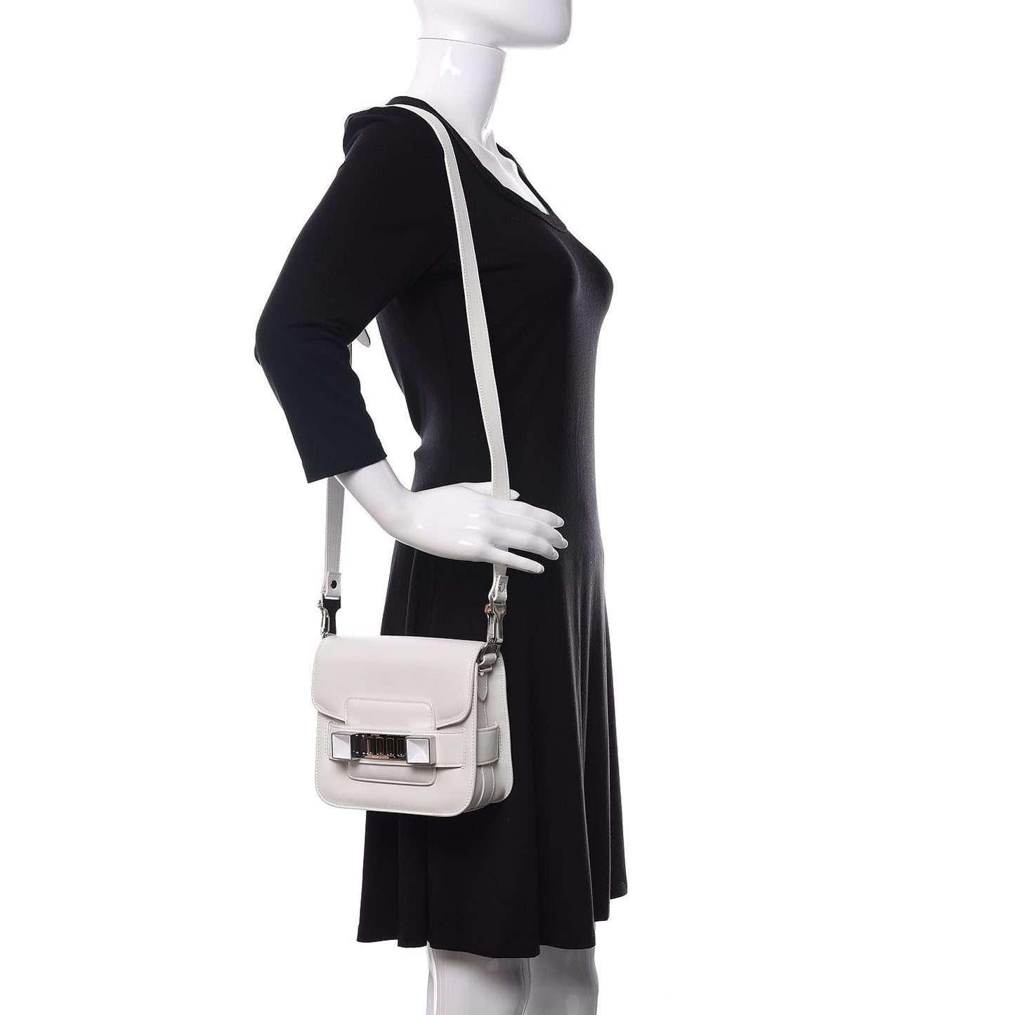 Calfskin Tiny PS11 Classic Shoulder Bag White