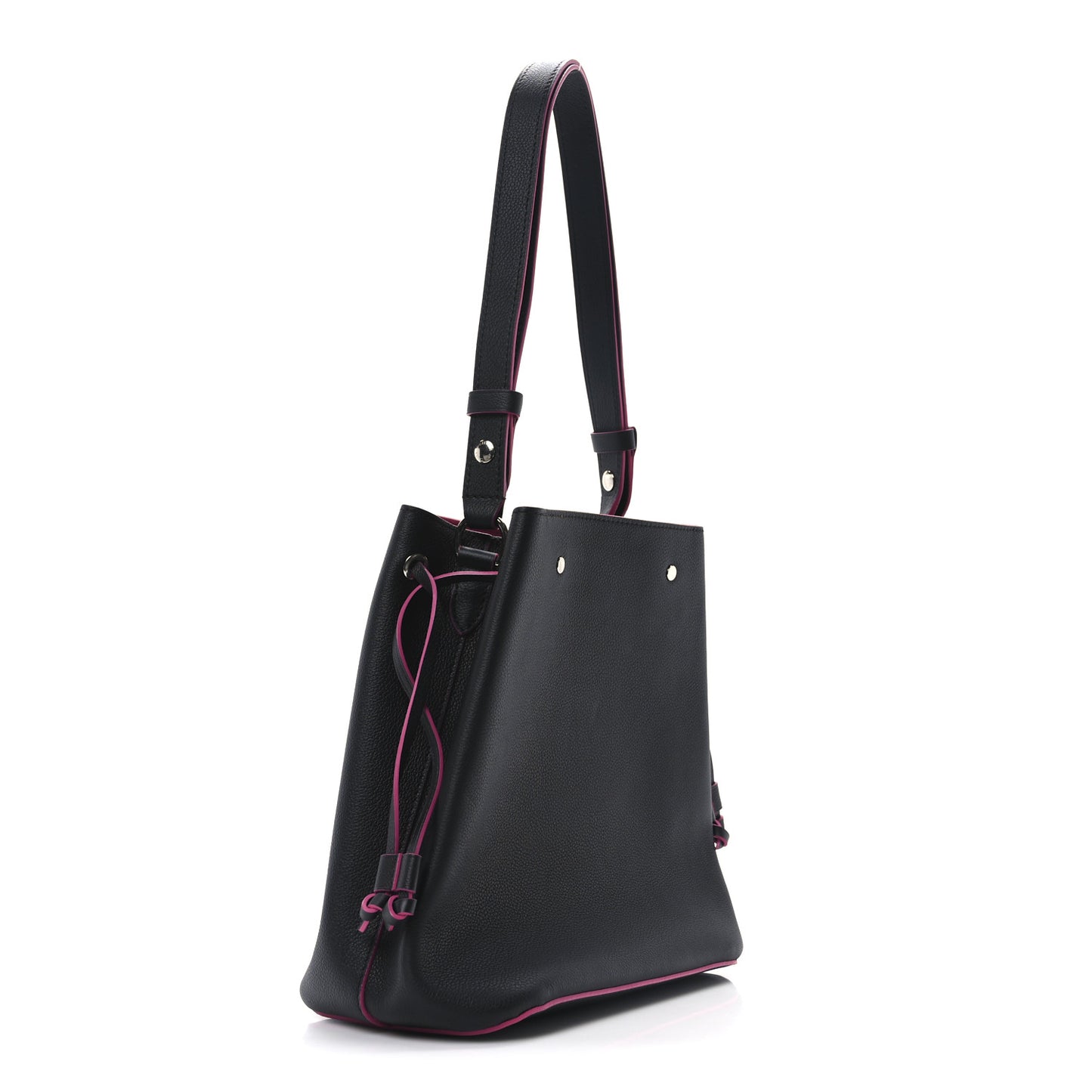 Calfskin Lockme Bucket Black
