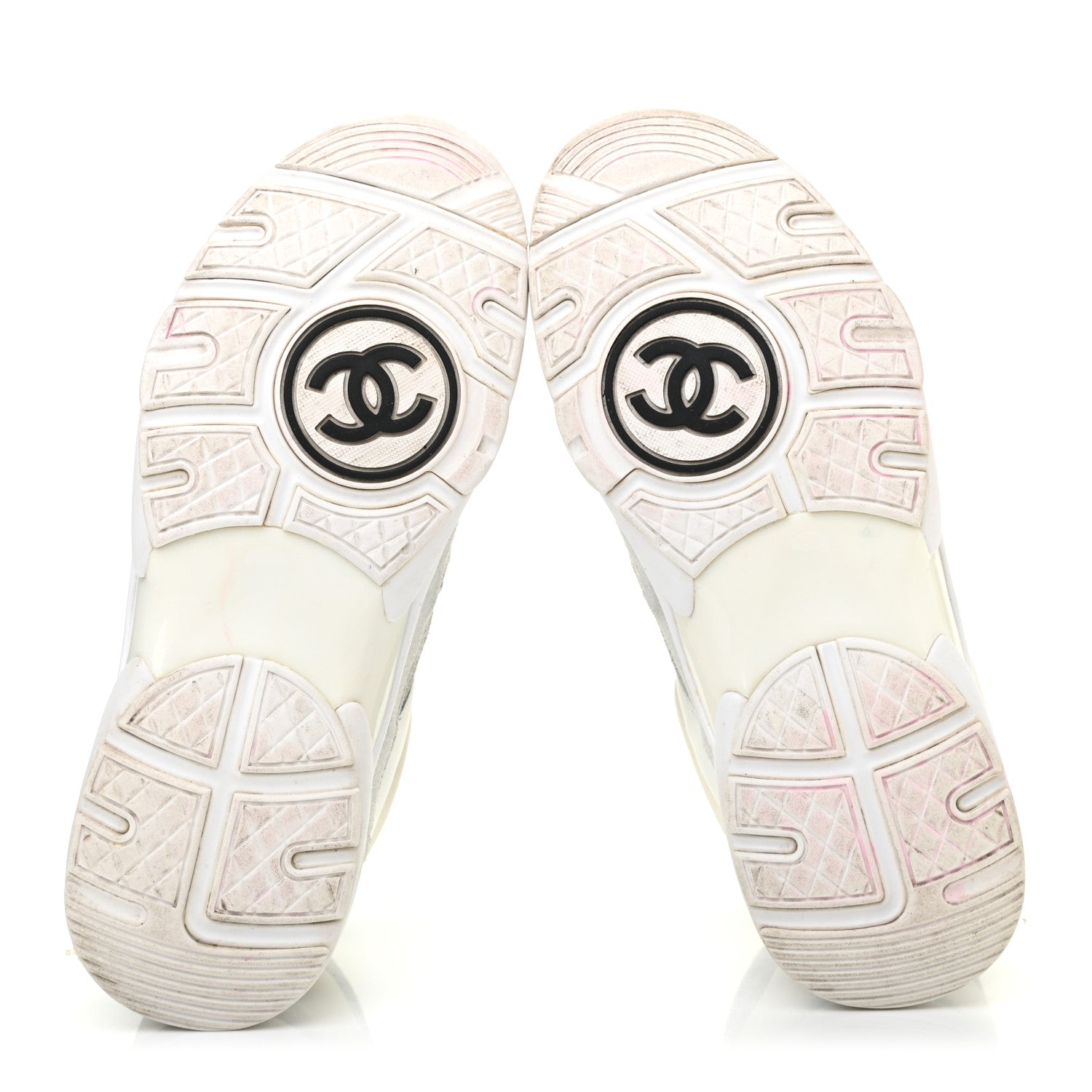 Chanel Suede Calfskin Lambskin High Top CC Sneakers 36 White Grey Fluo Blue 7 of 11