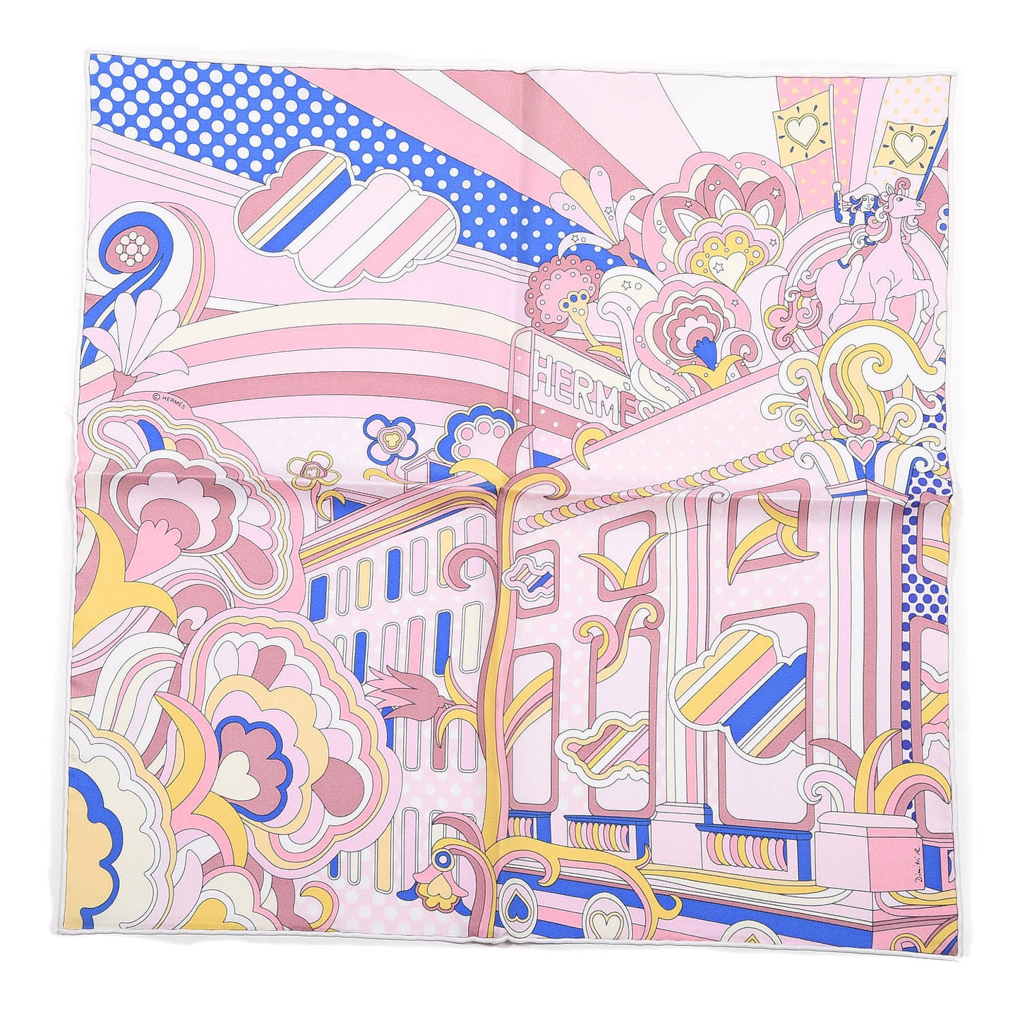 Silk Faubourg Rainbow Pocket Square