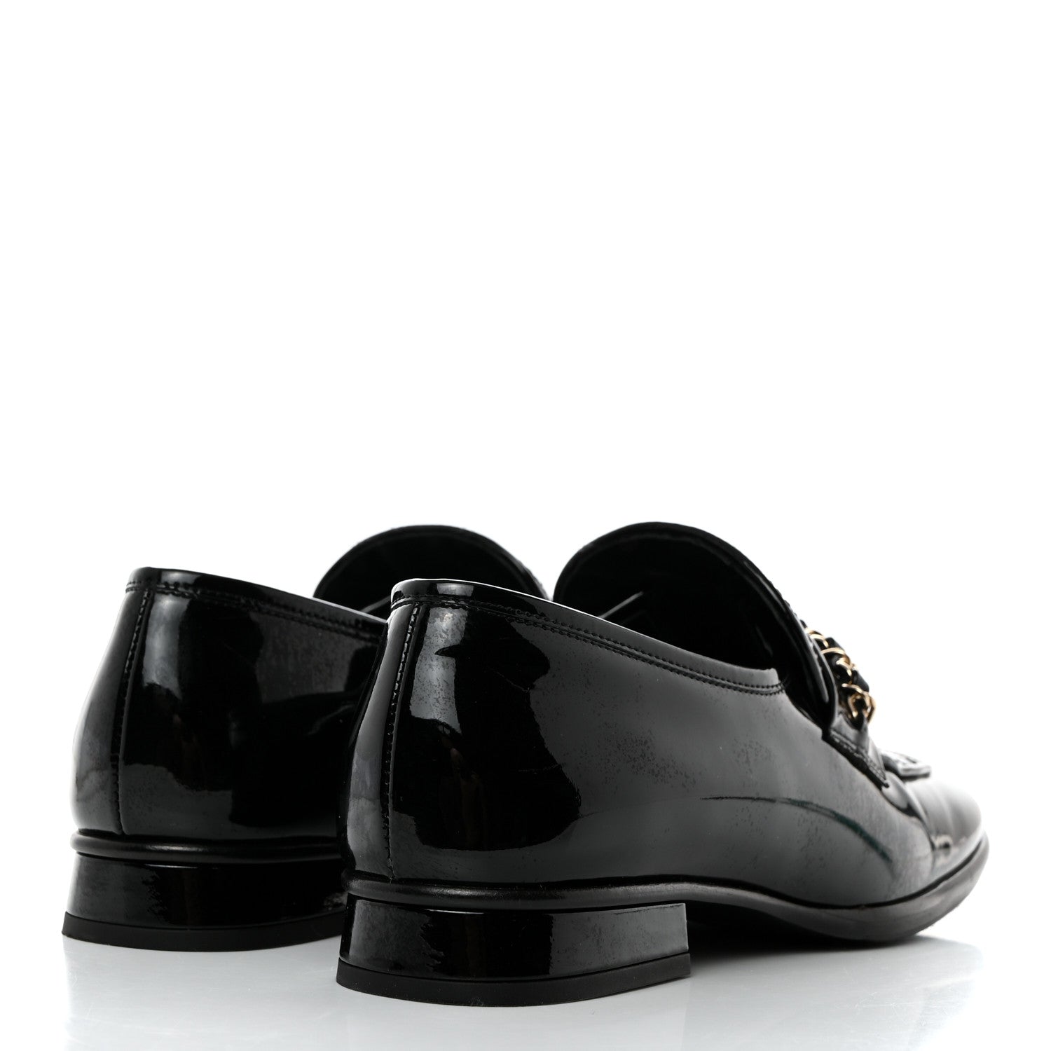 Chanel Patent Calfskin CC Chain Mocassin Loafers 36 Black 4 of 11