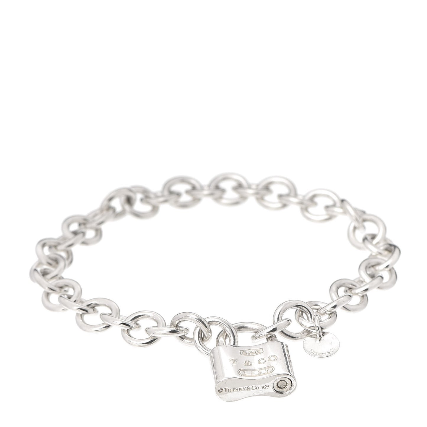 Sterling Silver 1837 Lock Charm Bracelet