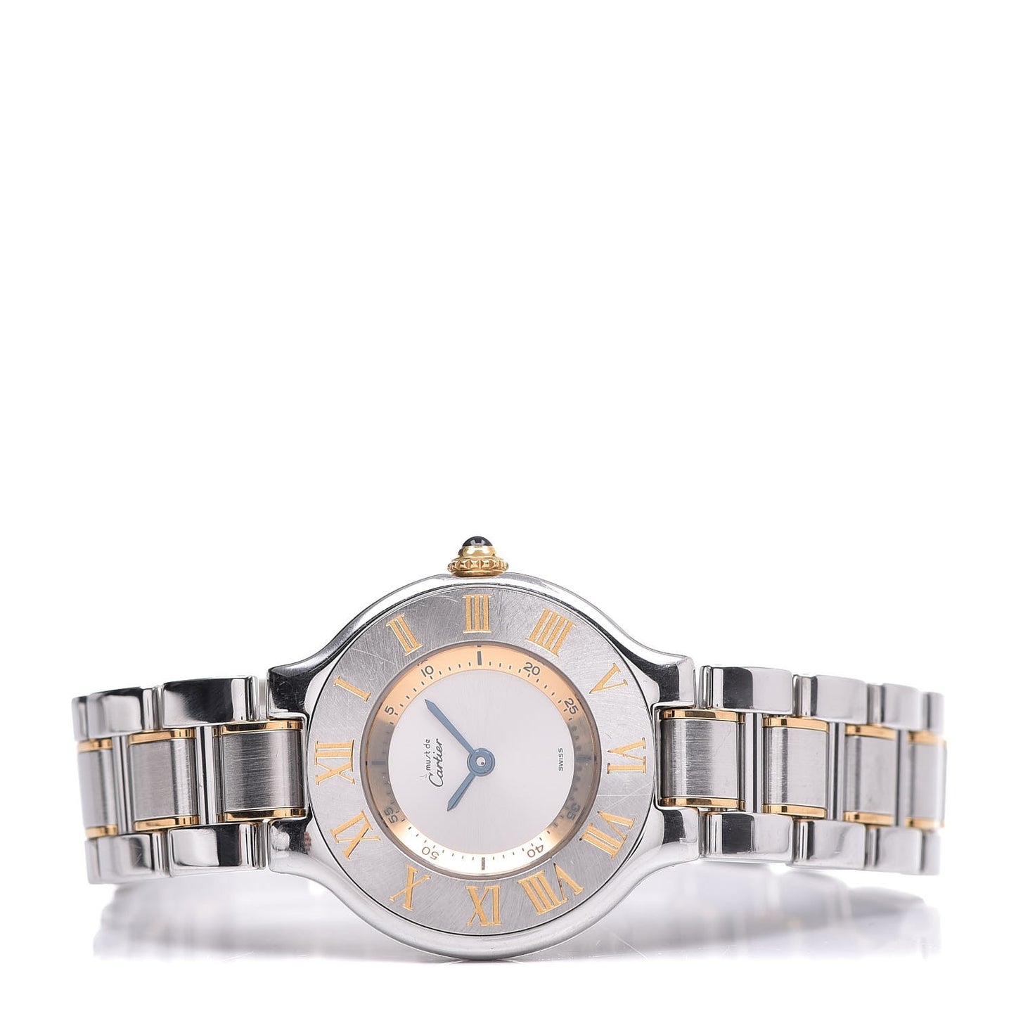 Stainless Steel 18K Yellow Gold 28mm Must De 21 Quartz Watch