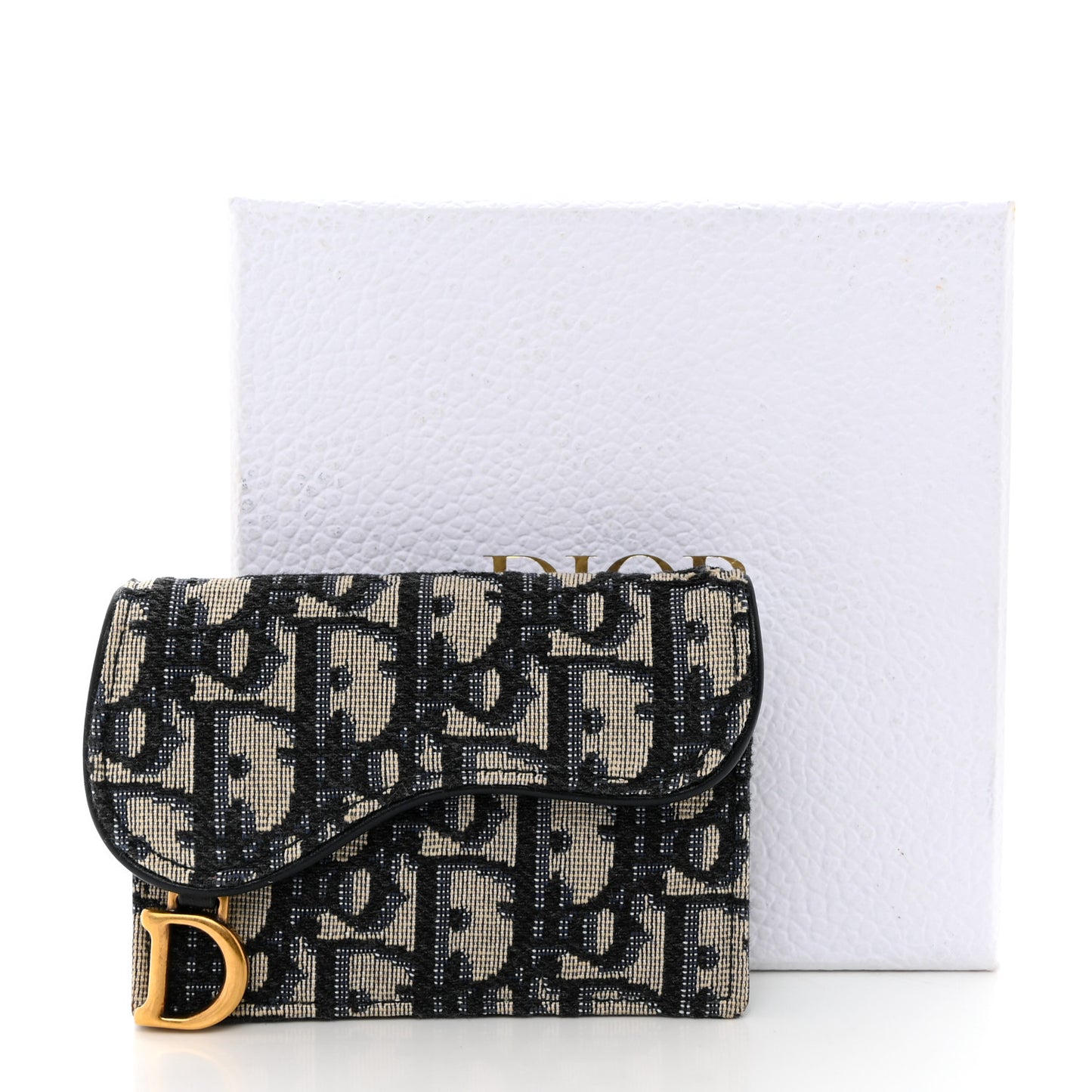 Oblique Saddle Card Holder Blue