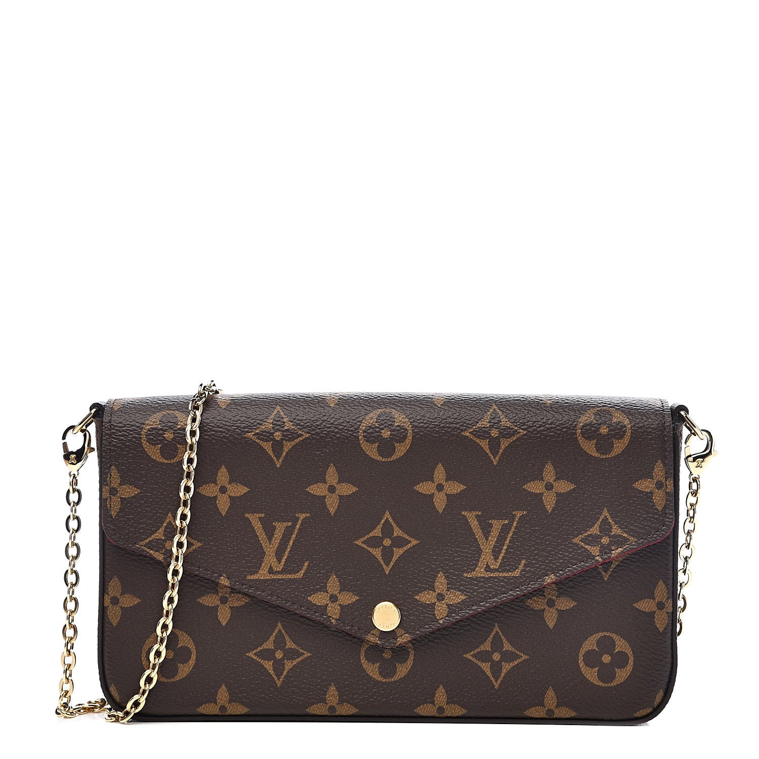 Louis Vuitton Monogram Pochette Felicie Chain Wallet Fuchsia 1 of 11