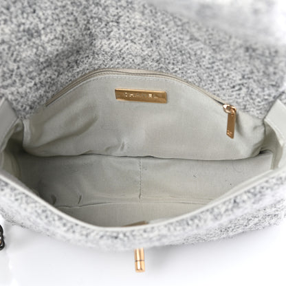 Chanel Tweed Quilted Medium Chanel 19 Flap Grey Ecru 5 of 10