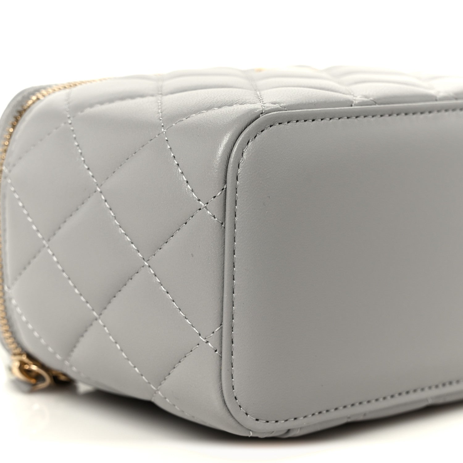 Chanel Lambskin Quilted Small Pearl Crush Vanity Case With Chain Grey 9 of 10