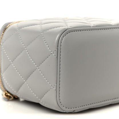 Chanel Lambskin Quilted Small Pearl Crush Vanity Case With Chain Grey 9 of 10