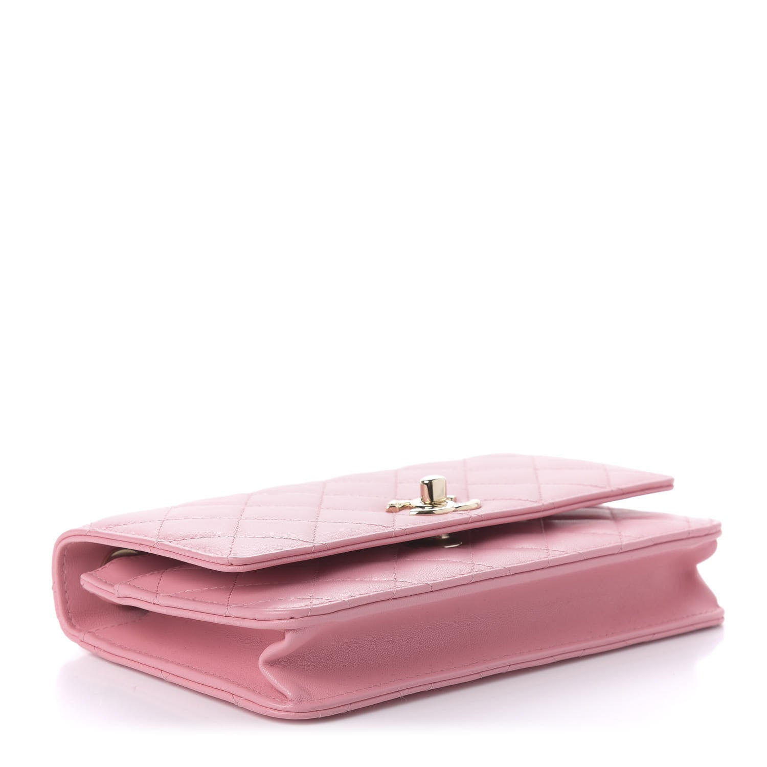 Chanel Lambskin Quilted Trendy CC Wallet On Chain WOC Pink 4 of 12