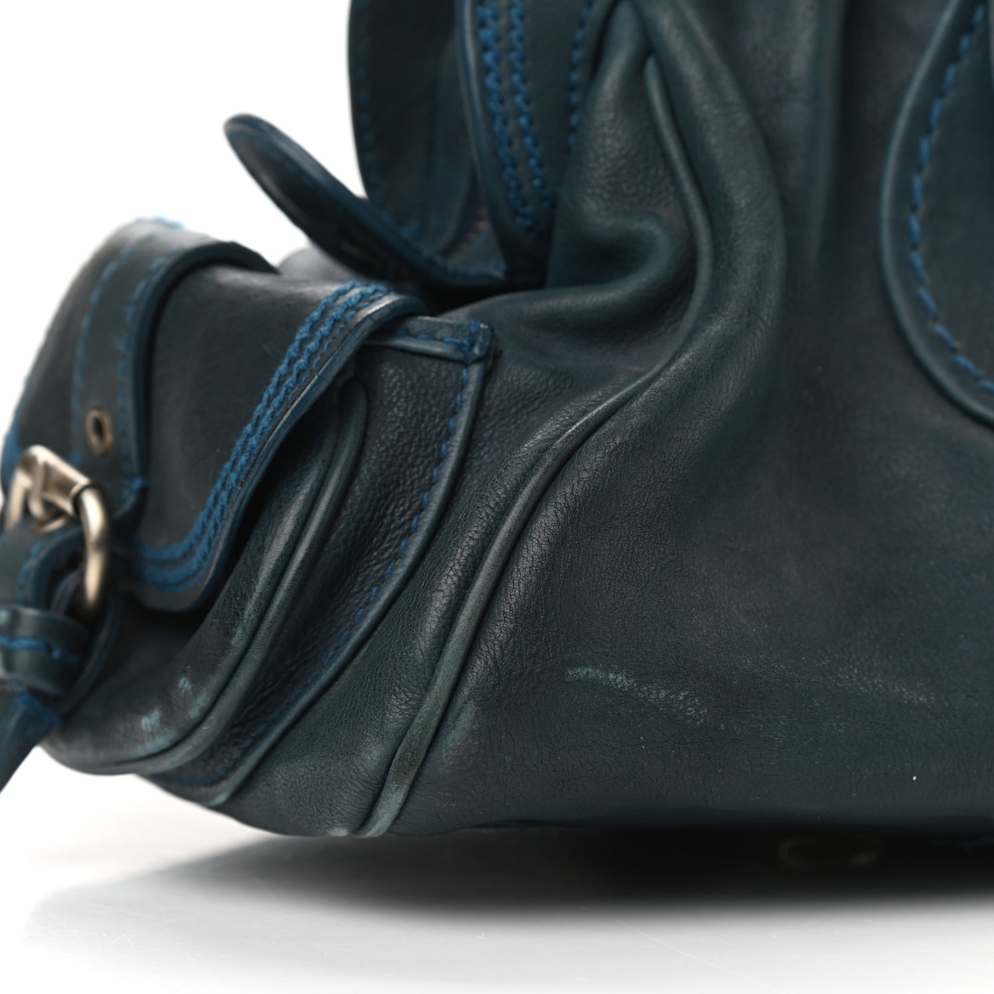 Calfskin Frame Satchel Blue