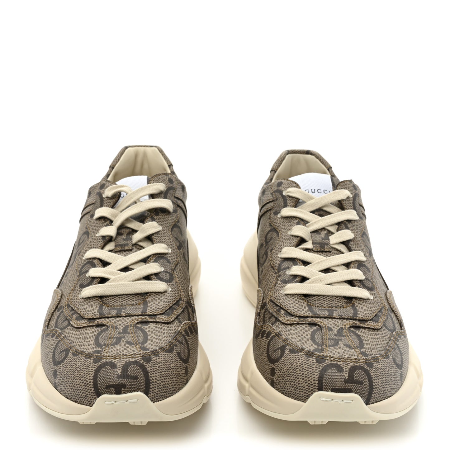 Maxi GG Supreme Monogram Gucci 100 Mens Rhyton Sneakers 9 Beige Ebony