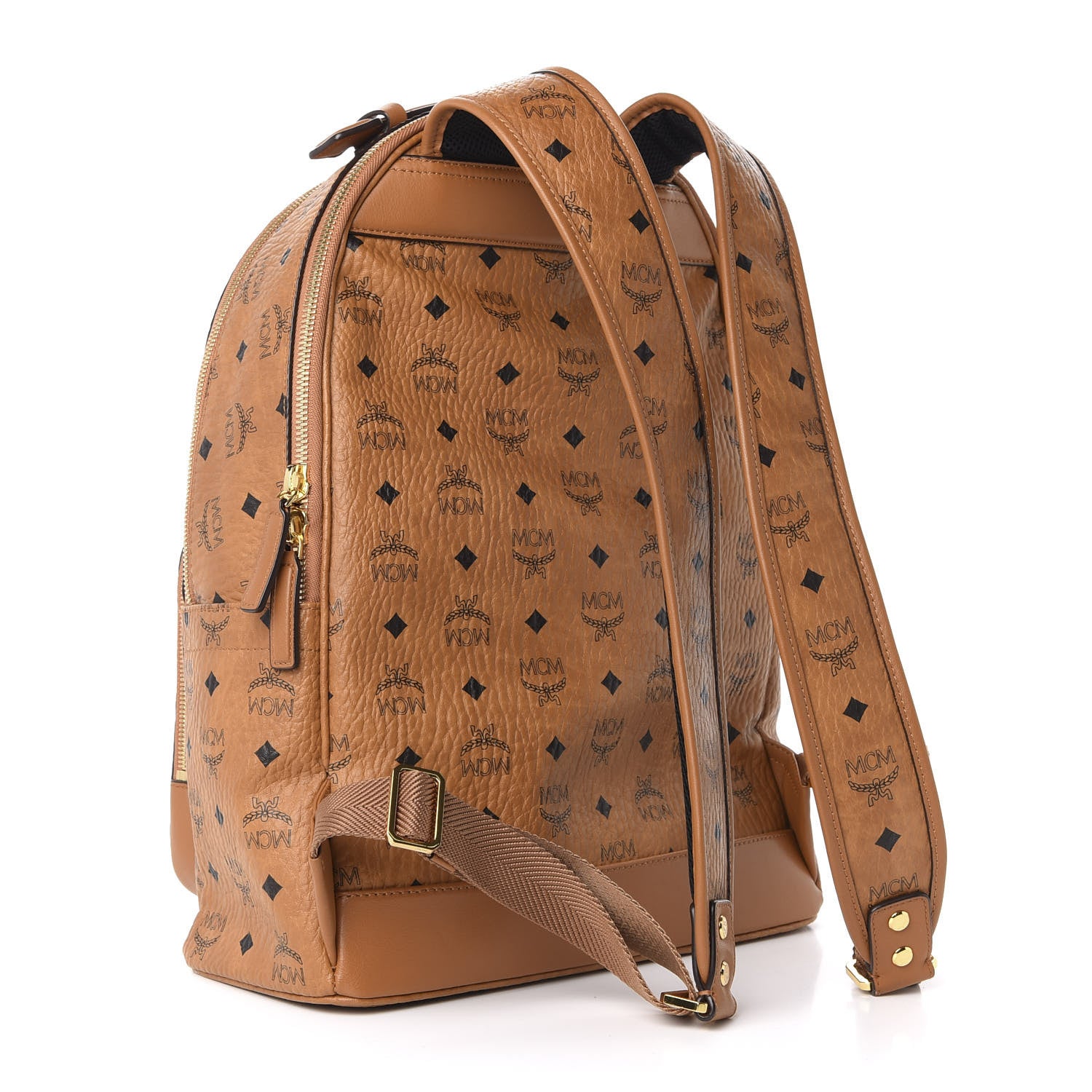 MCM Visetos Mens Medium Stark Backpack Cognac 2 of 7