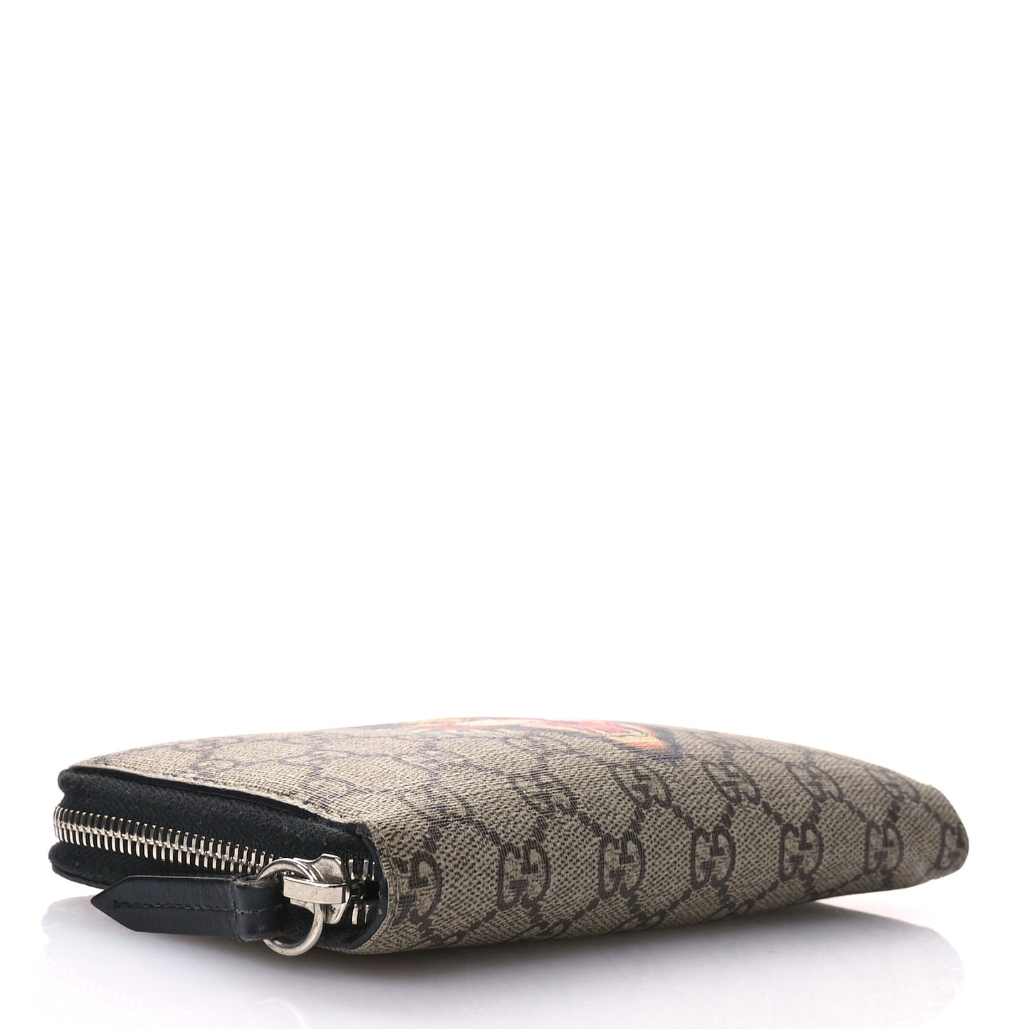 GG Supreme Monogram Angry Cat Zip Around Wallet