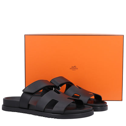 Hermes Calfskin Womens Chypre Sandals 38 Black 8 of 8