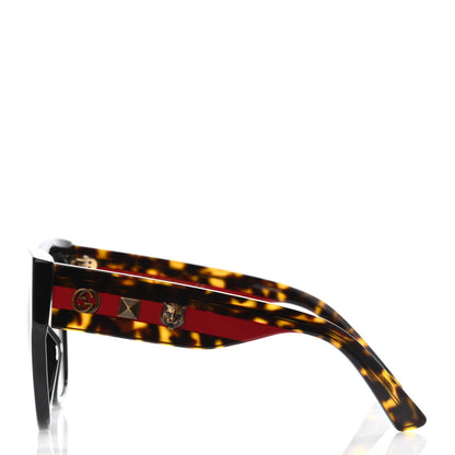Gucci Acetate Square Frame Web Sunglasses GG0059S Black Tortoise 2 of 4