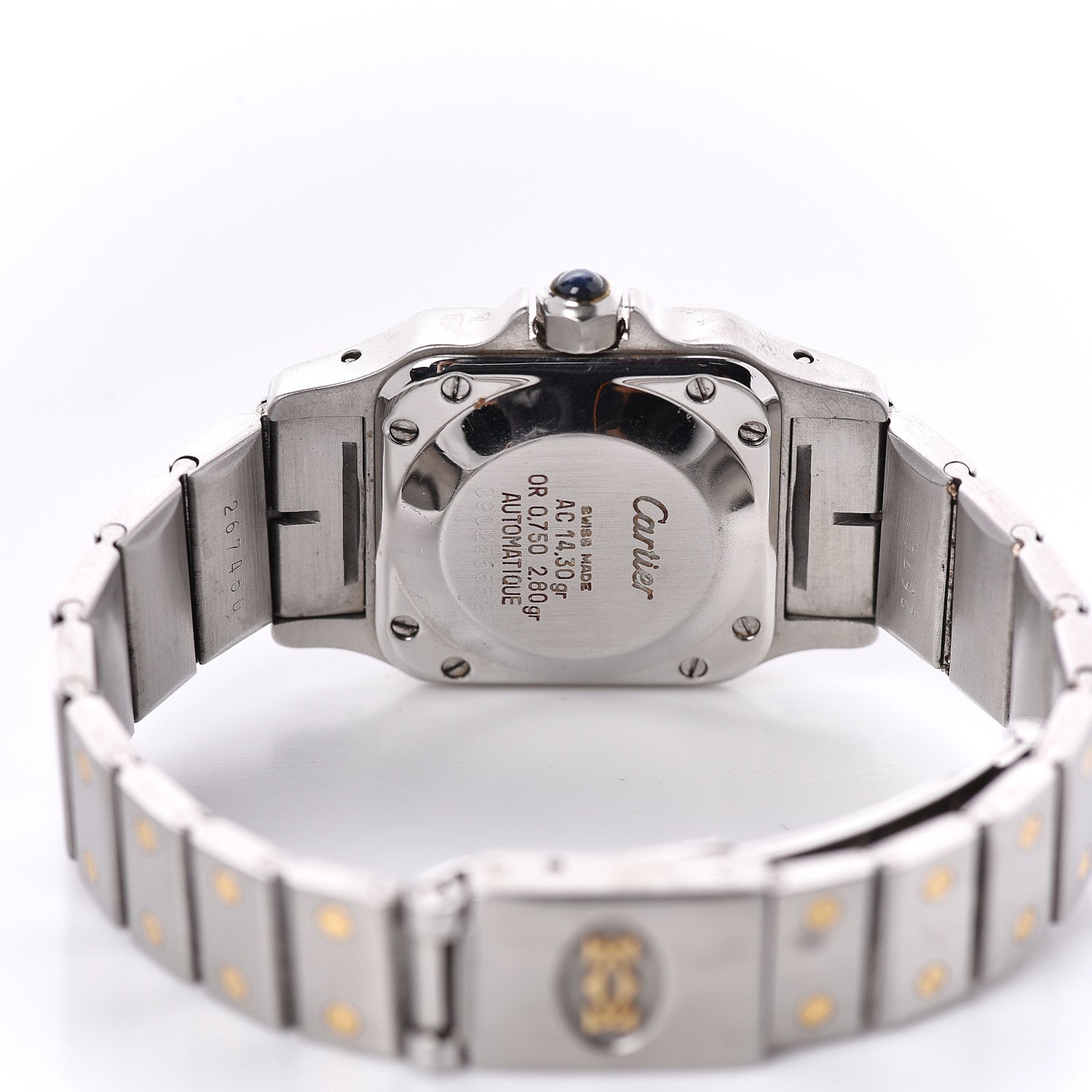 Cartier Stainless Steel 18K Yellow Gold 24mm Santos De Cartier Galbee Automatic Watch 5 of 7