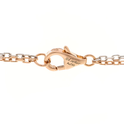 Cartier 18K White Pink Gold Diamond Three Ring LOVE Necklace 4 of 4
