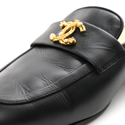 Chanel Lambskin CC Mules 38.5 Black 10 of 10