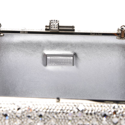 Judith Leiber Crystal Embellished Slim Slide Minaudiere Clutch Silver 8 of 12