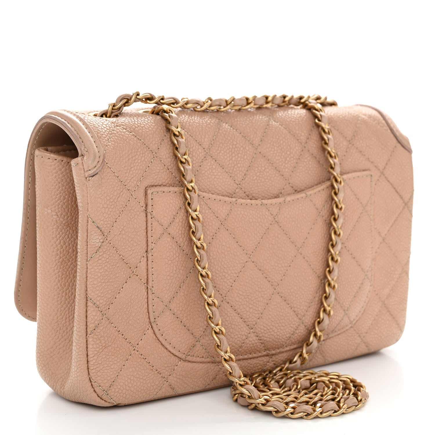 Chanel Caviar Quilted Small CC Filigree Flap Beige 3 of 10