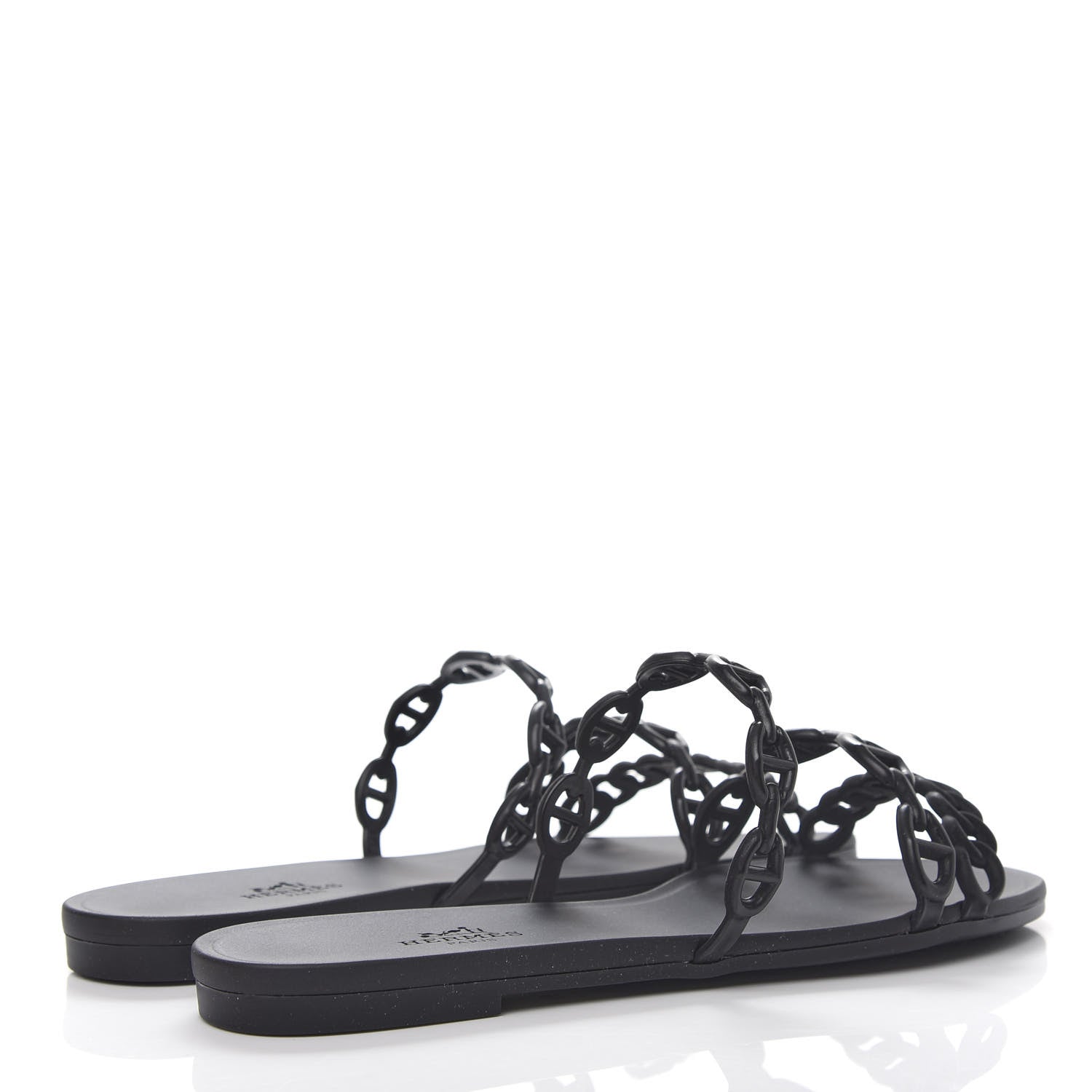 Hermes Rubber Chaine d'Ancre Rivage Sandals 36 Black 4 of 10
