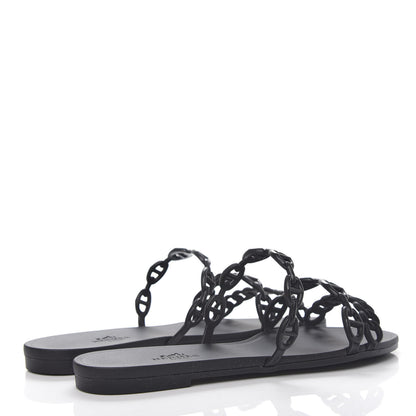 Hermes Rubber Chaine d'Ancre Rivage Sandals 36 Black 4 of 10