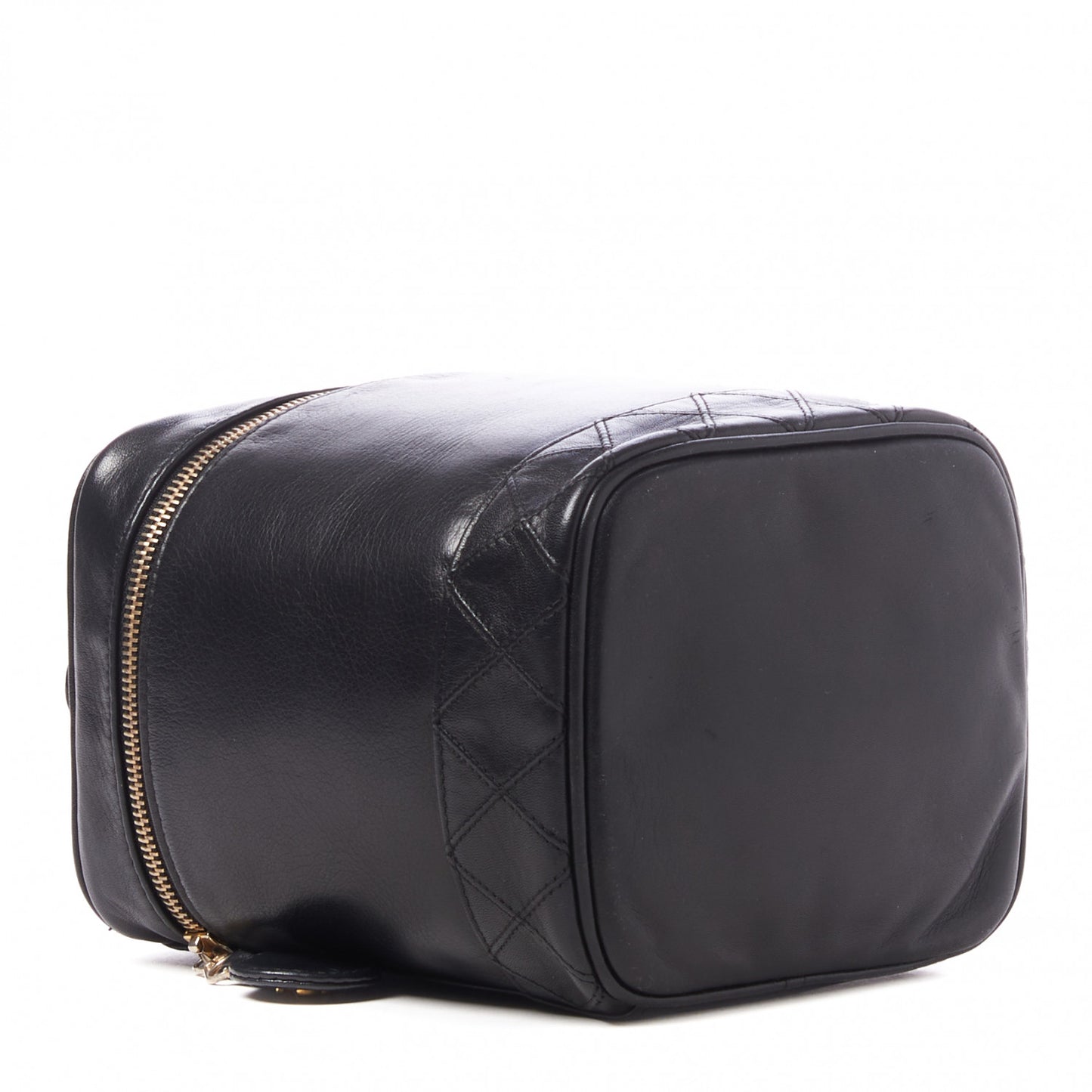 Lambskin Vanity Cosmetic Case Black