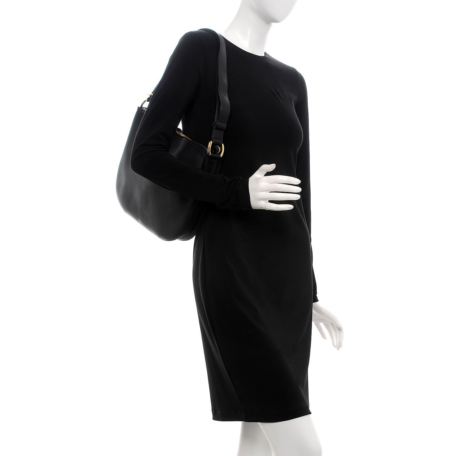 Celine Smooth Calfskin Medium Saddle Bag Black 2 of 7