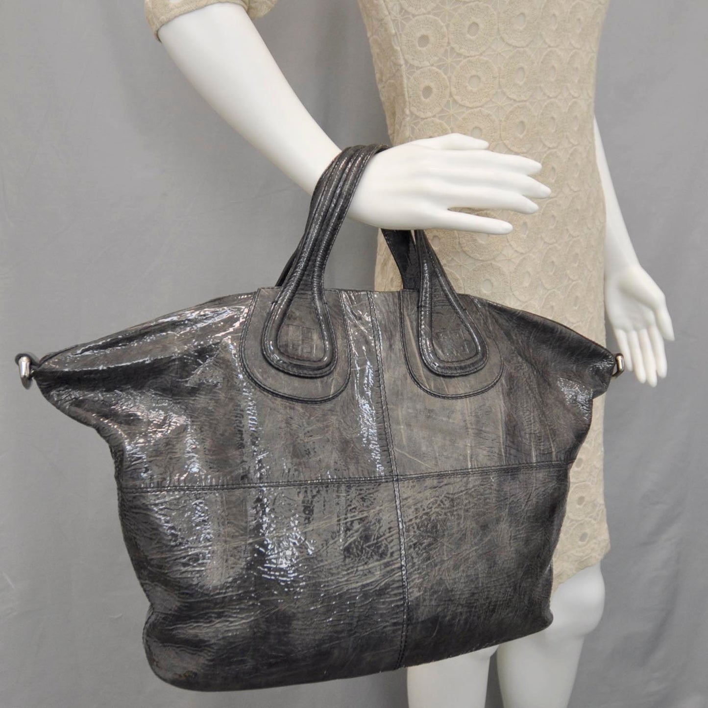 Crinkled Patent Medium Nightingale
