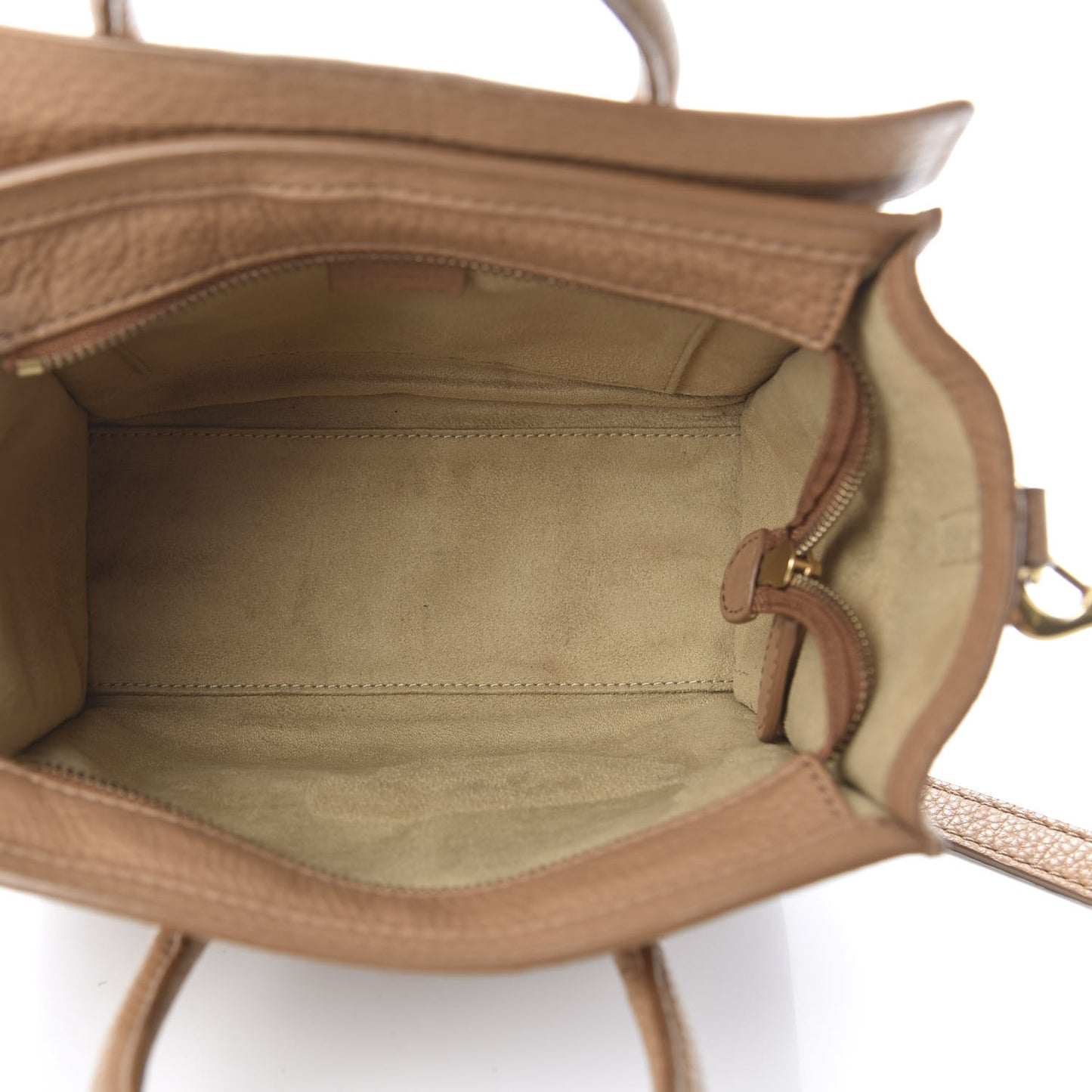 Drummed Calfskin Nano Luggage Camel