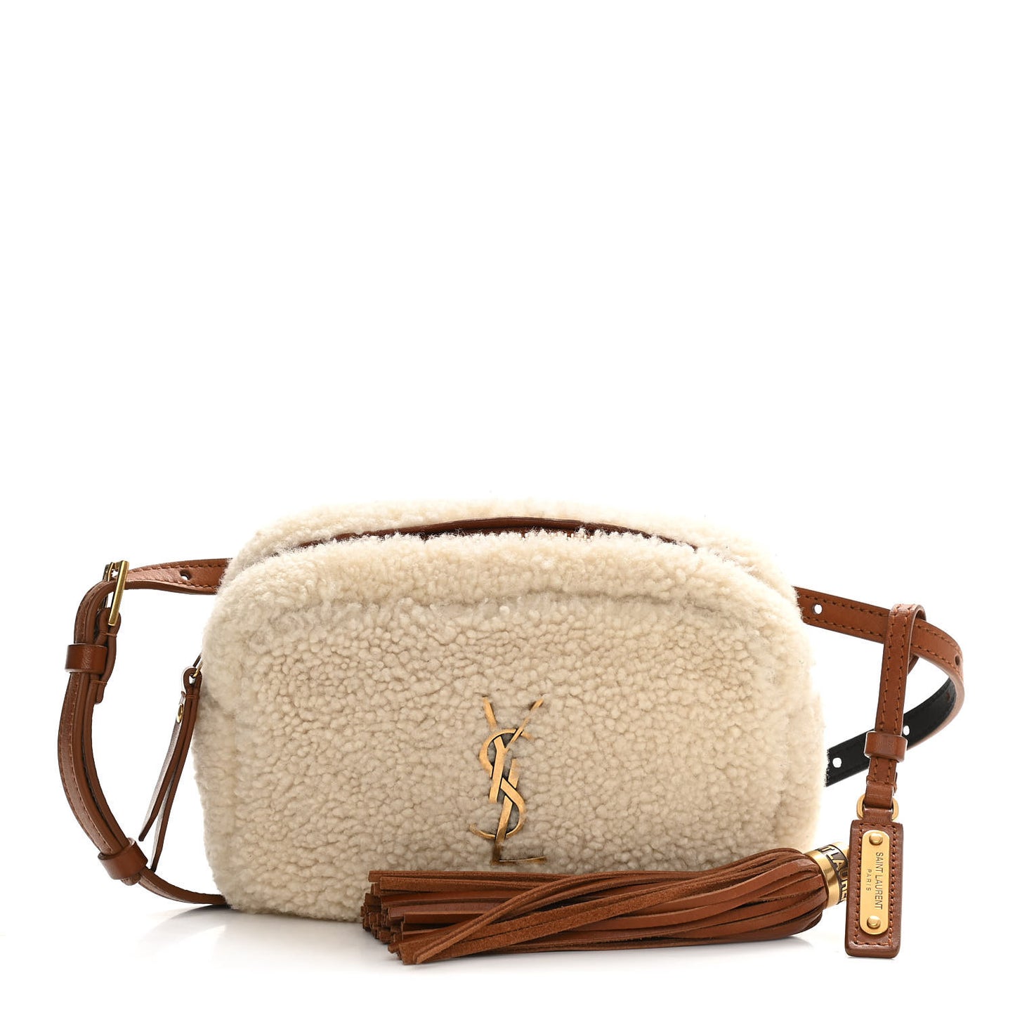Shearling Monogram Lou Belt Bag Beige