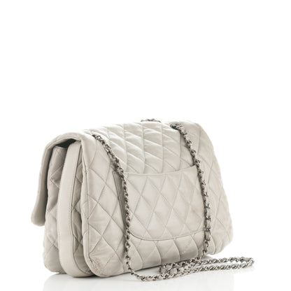 Chanel Lambskin Quilted Maxi 3 Flap Bag Grey 3 of 8