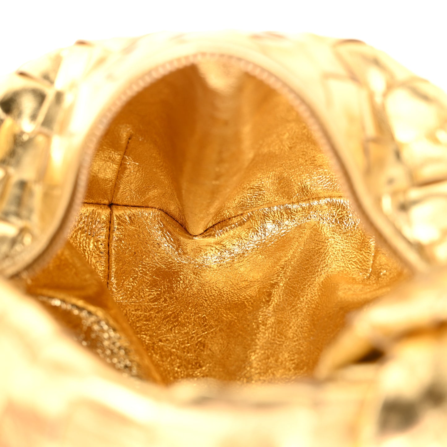 Metallic Nappa Intrecciato Mini Jodie Gold