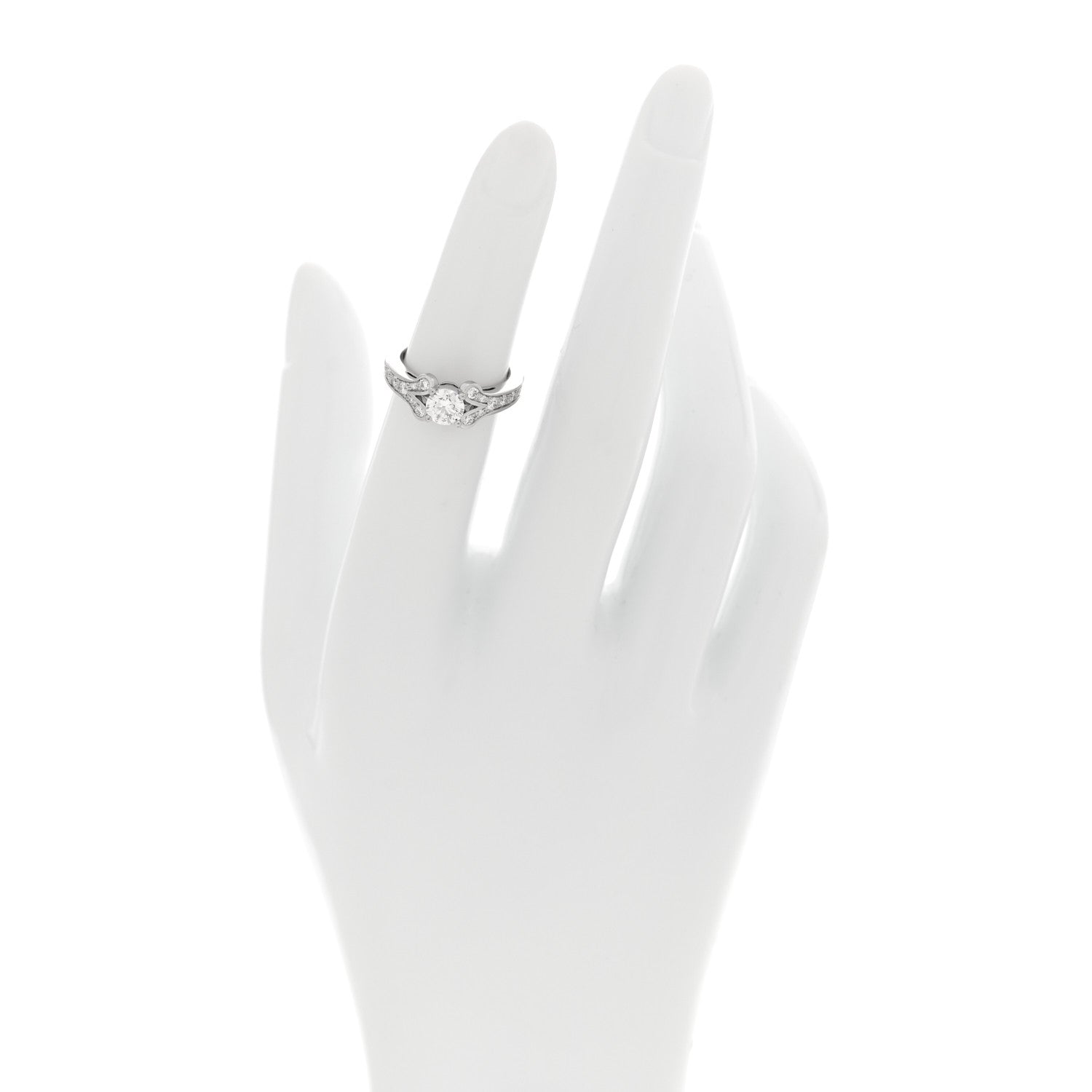 Cartier Platinum Diamond .51ct Ballerine Solitaire Engagement Ring 47 4 2 of 4