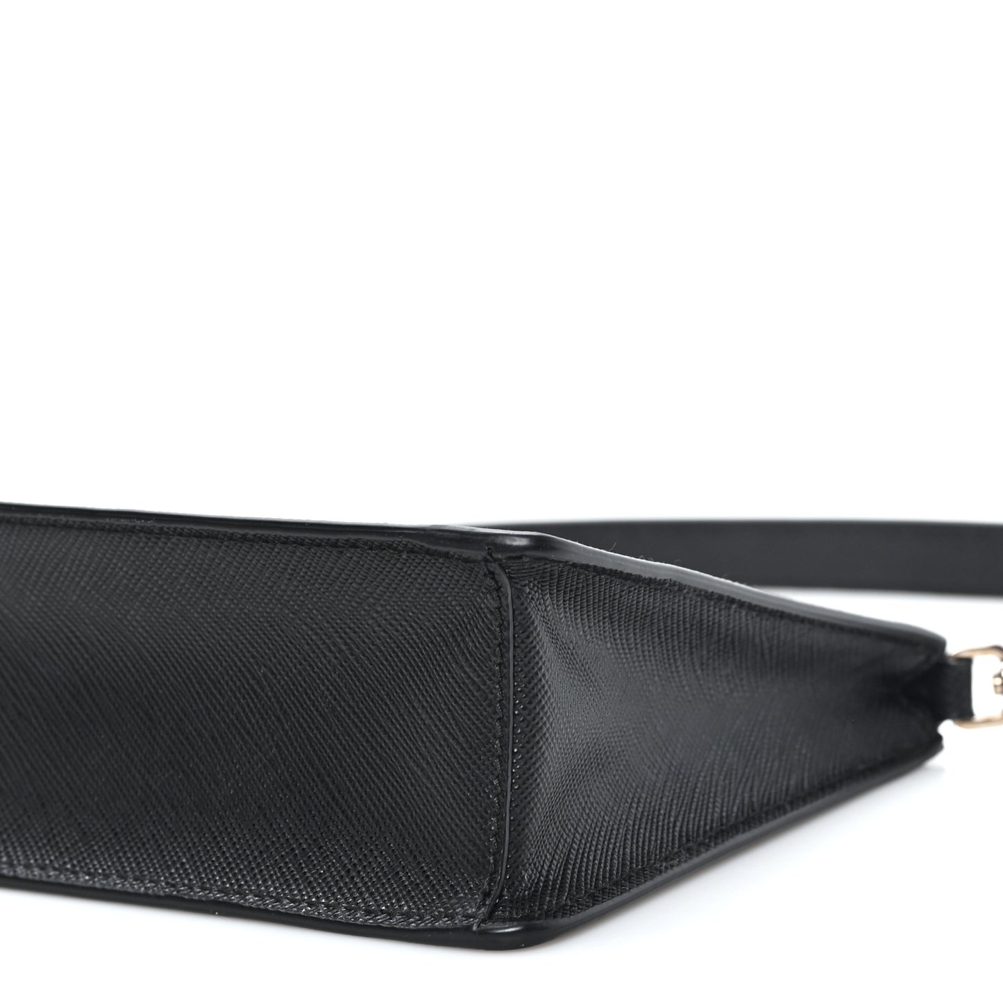 Saffiano Lux Mini Shoulder Bag Black