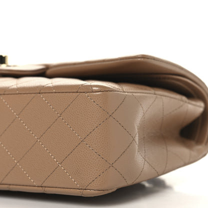 Chanel Caviar Quilted Medium Double Flap Dark Beige 10 of 11