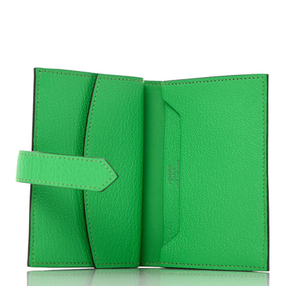 Hermes Chevre Mysore Mini Bearn Wallet Vert Comics 5 of 9