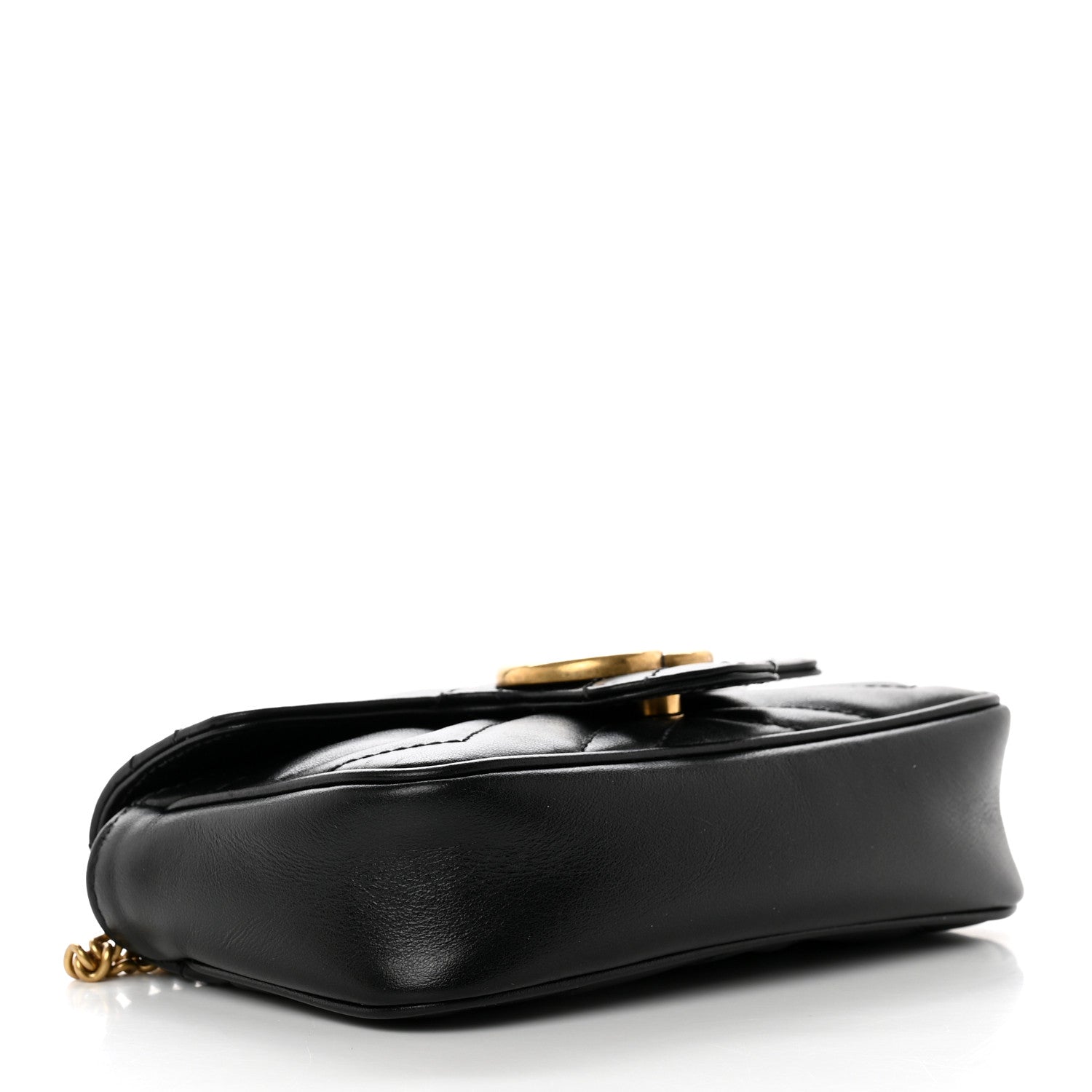 Gucci Calfskin Matelasse Super Mini GG Marmont Shoulder Bag Black 4 of 10
