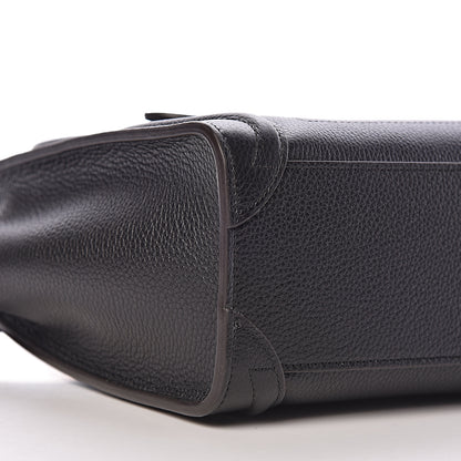 Celine Drummed Calfskin Nano Luggage Black 8 of 9