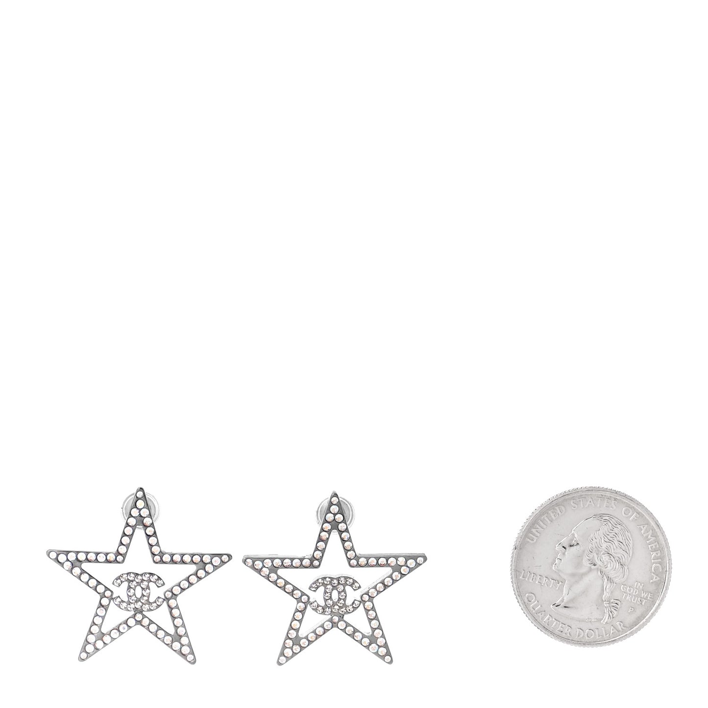 Ruthenium Crystal Star CC Earrings Iridescent Pink