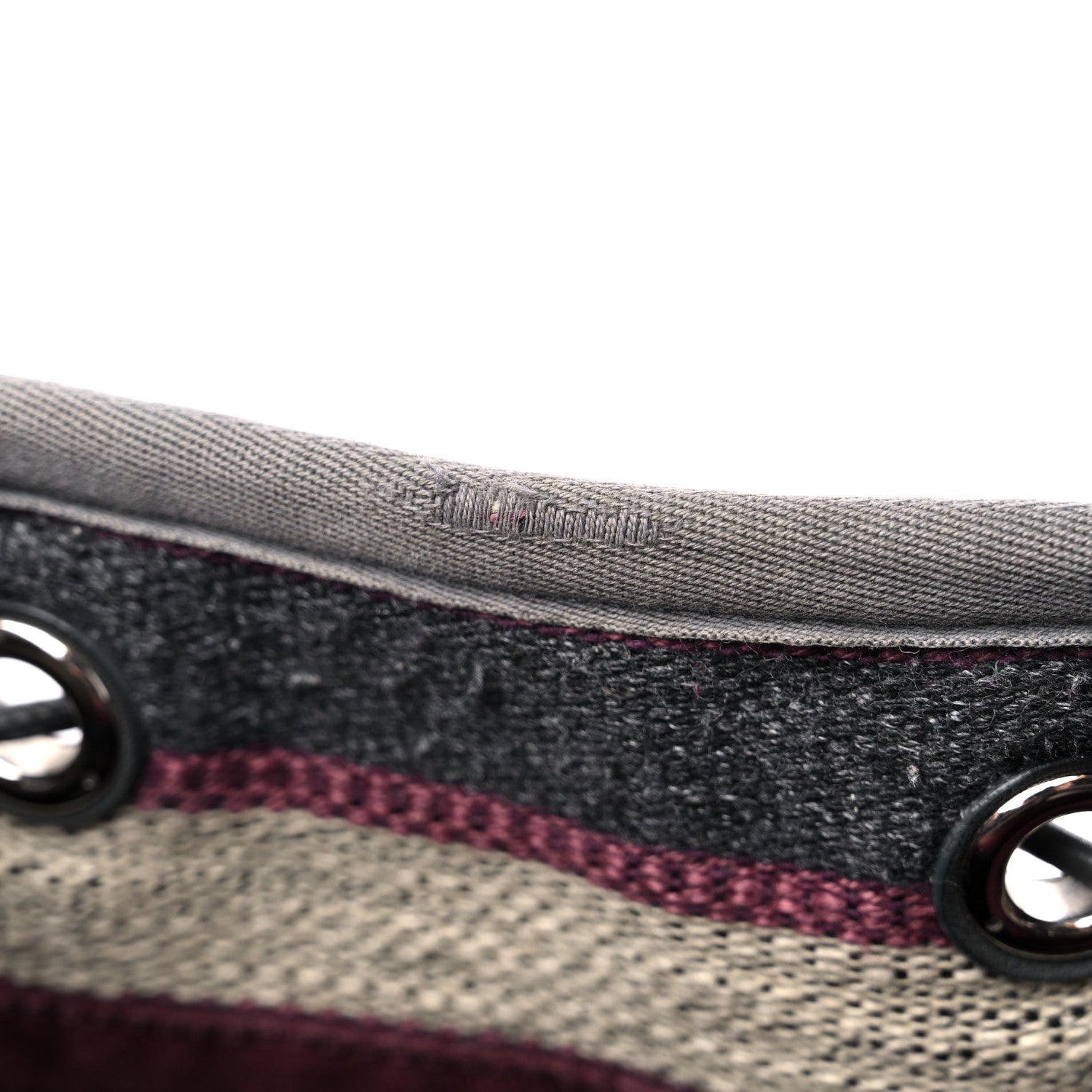 Chanel Striped Canvas Deauville Drawstring Bag Grey 11 of 14