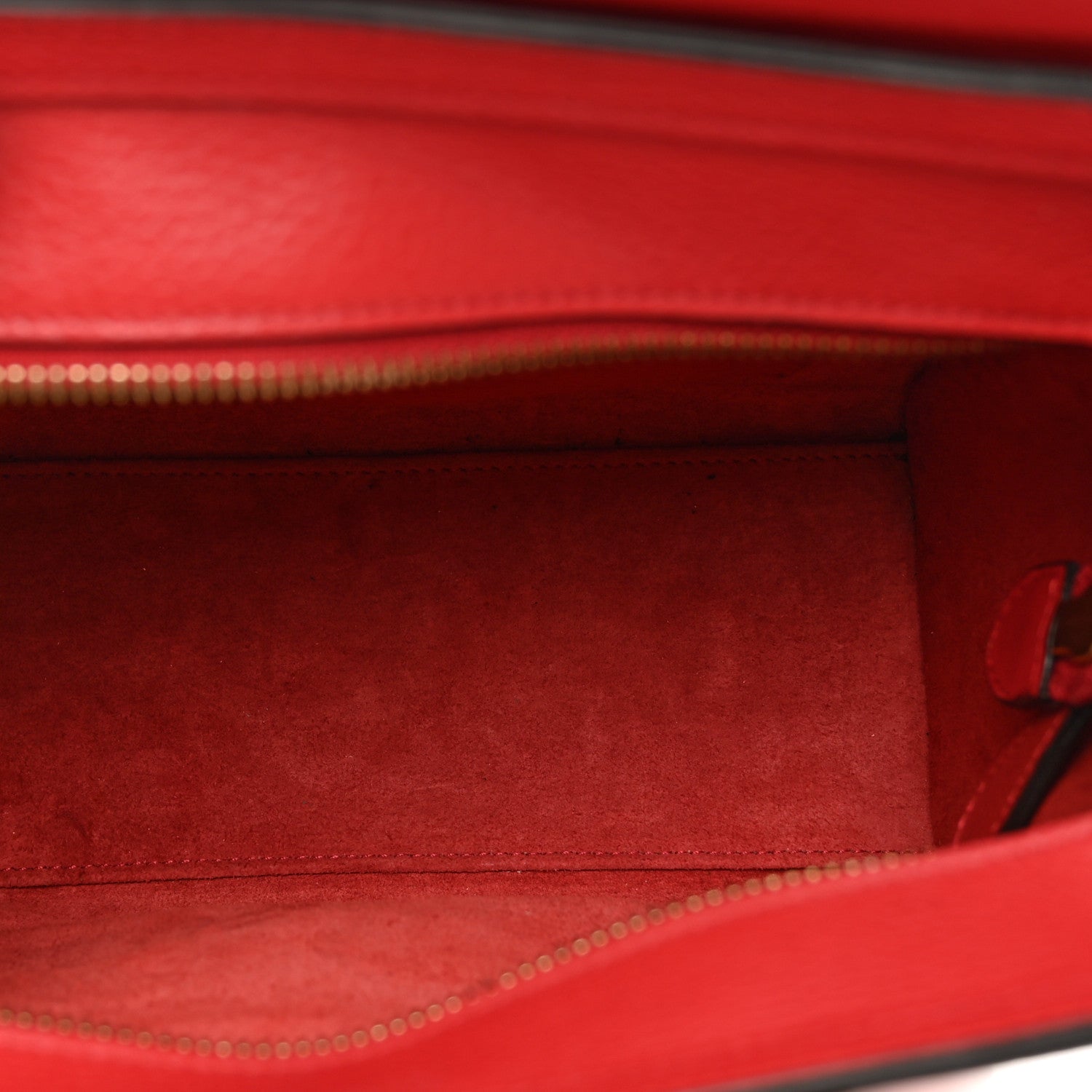 Celine Drummed Calfskin Nano Luggage Coquelicot 6 of 12