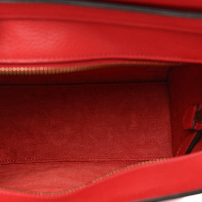 Celine Drummed Calfskin Nano Luggage Coquelicot 6 of 12