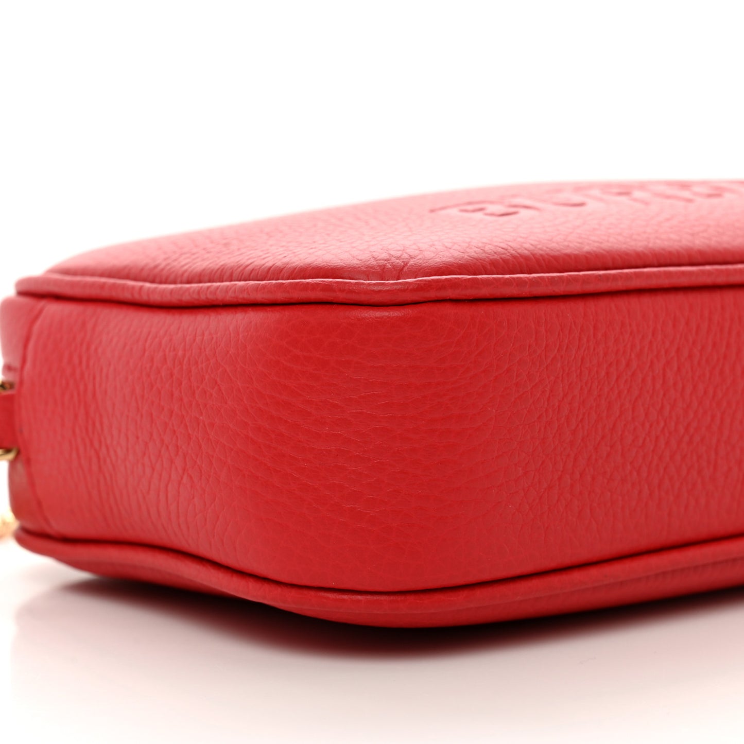 Calfskin Monogram Embossed Elongated Camera Bag Red